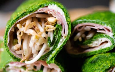 Gluten-free and lactose-free spinach wraps